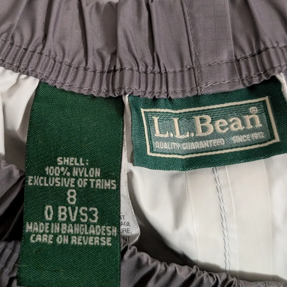 LL Bean Pants Nylon Windbreaker Waterproof Youth Kids Boys Girls Pull On Gray 8